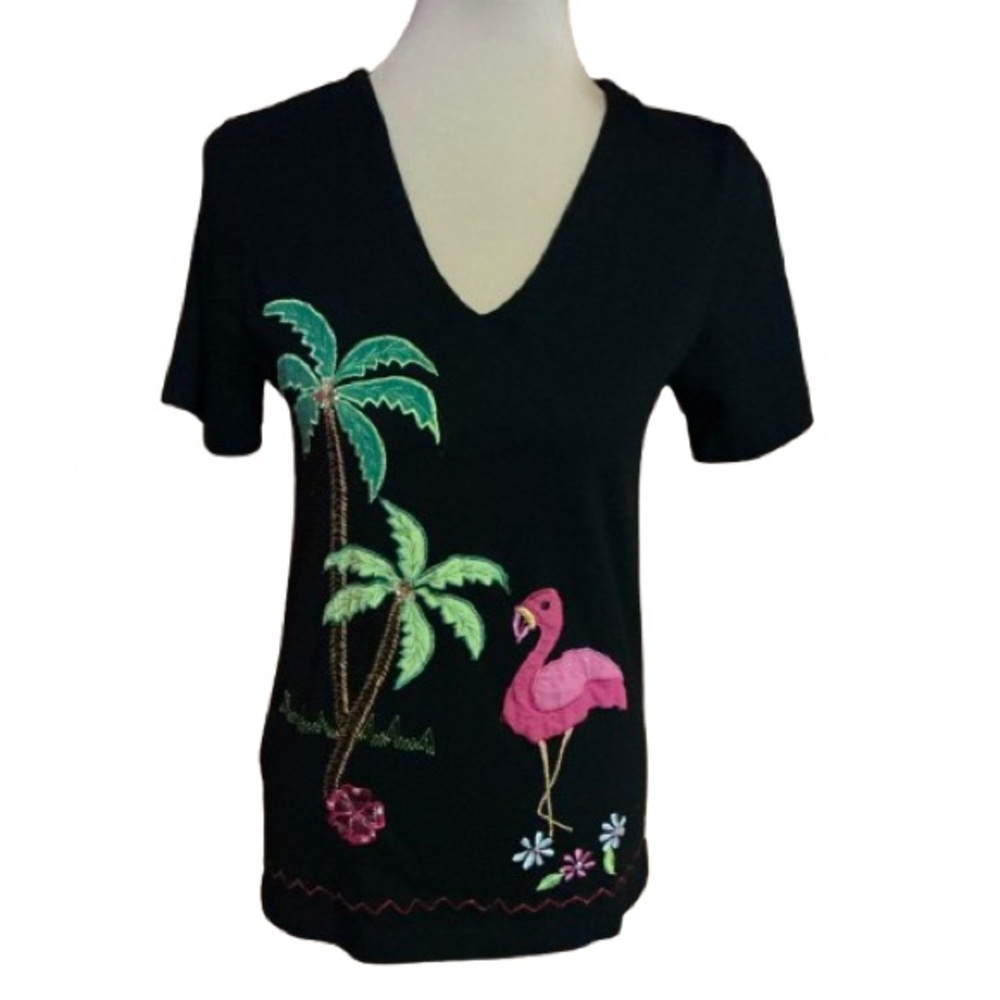 Vtg Y2K Kaktus flamingo n palm tree shirt